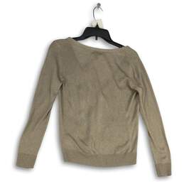 NWT Apt.9 Womens Metallic Brown Long Sleeve Button Front Cardigan Sweater Sz SP alternative image