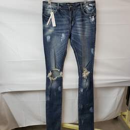 Embellish Distressed Cotton Blue Jeans 36X50 NWT