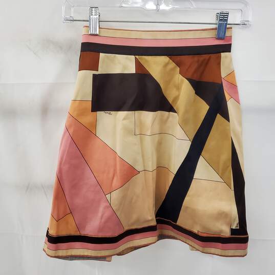 1960s Vintage Emilio Pucci Saks Geometric Print Cotton Blouse Size 8 & Skirt Set image number 5