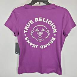 True Religion Women Purple Embellish T Shirt M NWT alternative image