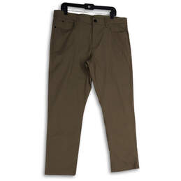 NWT Mens Gray Flat Front Pockets Stretch Straight Leg Chino Pants Sz 36x30