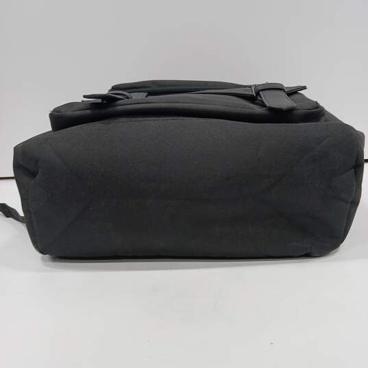 Weekend Shopper Black Canvas Laptop Backpack Bag image number 4