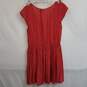 Free People red cotton voile cap sleeve polka dot tunic slip 4 image number 3