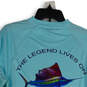 Mens Turquoise Blue Long Sleeve Crew Neck Pullover Fishing T-Shirt Size M image number 4