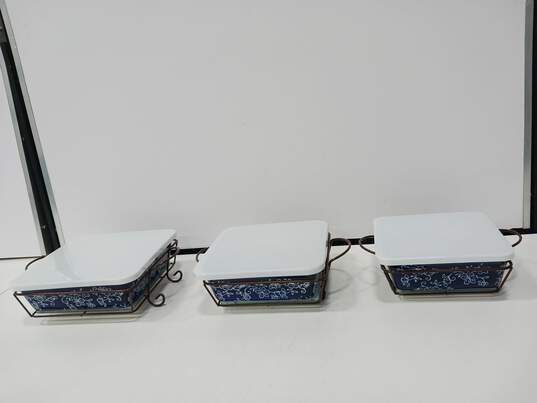 Trio of Ceramic Casserole Dishes with Lids image number 1
