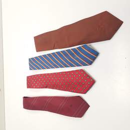 Assorted Christian Dior Silk Tie Bundle Red/Brown/Blue (3)