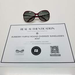 AUTHENTICATED Burberry Purple Round Oversize Sunglasses
