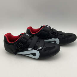 Mens PL-SH-B-47 Black White 3 Bolt Hook And Loop Cycling Shoes Size EUR 47