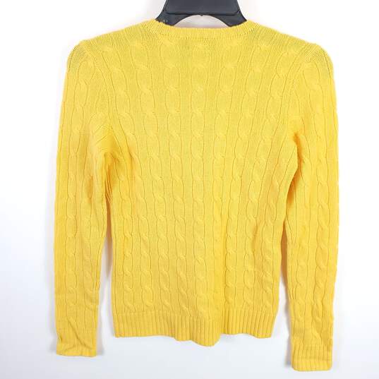 Polo Ralph Lauren Women Yellow Cable Knit Sweater XS image number 2