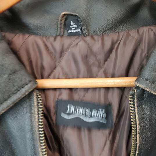 Burks Bay Black Leather Bomber Jacket Size Large image number 3
