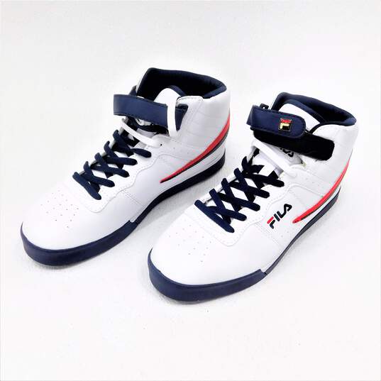 Fila Vulc 13 Mid Plus White Navy Red Men's Shoe Size 10 image number 1