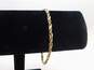 14k Yellow Gold Chunky Twisted Rope Chain Bracelet 6g image number 1
