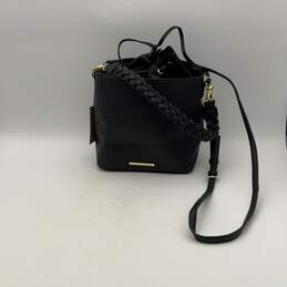 NWT Womens Black Leather Detachable Strap Inner Pockets Bucket & Drawstring Bag alternative image