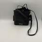 NWT Womens Black Leather Detachable Strap Inner Pockets Bucket & Drawstring Bag image number 2