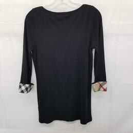 AUTHENTICATED Burberry Brit Black Cotton Long Sleeve Shirt Wms Size L alternative image