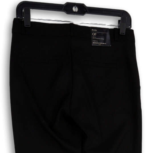 NWT Womens Ryan Black Flat Front Pockets Straight Leg Ankle Pants Size OP image number 4
