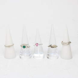 Assortment of 5 Sterling Silver Rings Sizes (5, 5.5, 6.75, 7.25, 7.25) - 10.2g alternative image