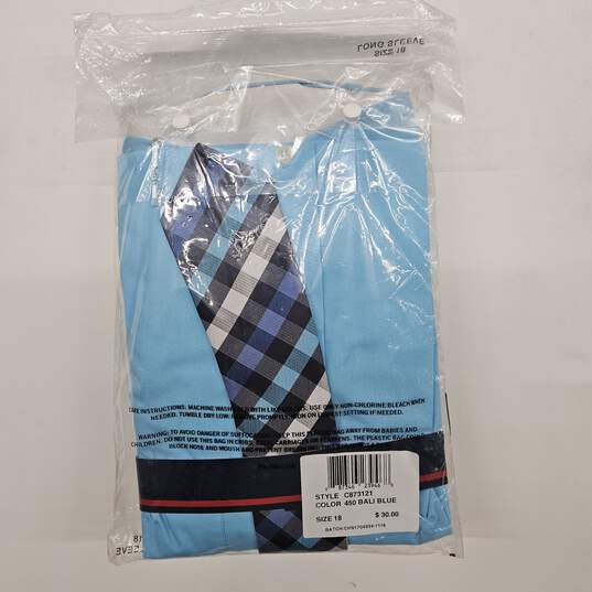 Chaps Performance Series Blue Button Up Shirt & Tie image number 2