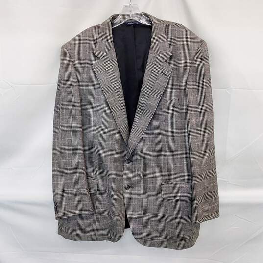 Burberry Mens Gray Plaid Blazer Jacket Size 42 AUTHENTICATED image number 1