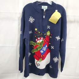 The Quacker Factory Women's Christmas Holiday Snowman Sweater Size L - NWT