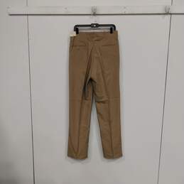 Mens Tan Flat Front Slash Pockets Straight Leg Trousers Pants Size 32 alternative image