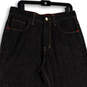 Mens Black Denim Dark Wash Embroidered Straight Leg Jeans Size W36 image number 3