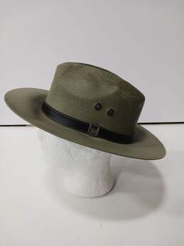 Castello Green Straw Fedora Fashion Hat Size M alternative image