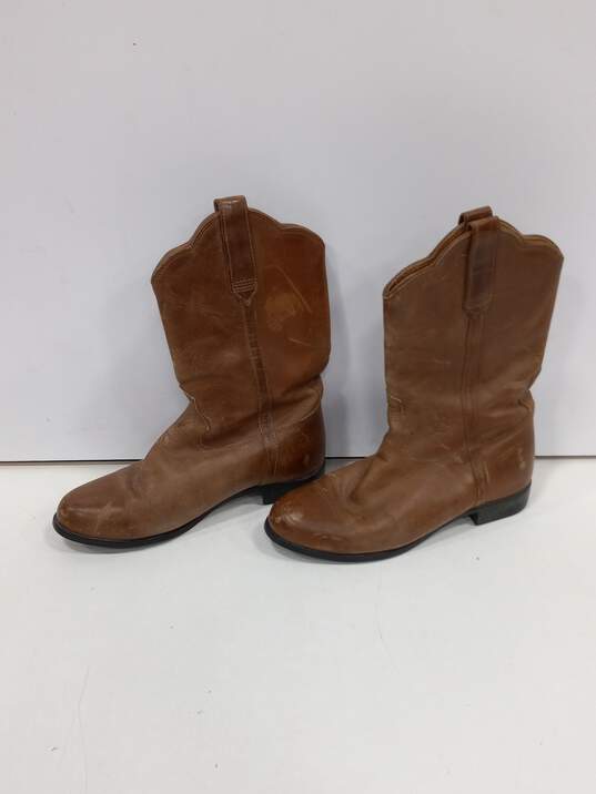 Ariat Brown Leather Pull-On Boots Size 7.5 image number 3