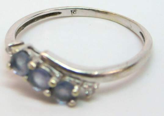 10K White Gold Tanzanite Diamond Accent Ring 1.1g image number 6