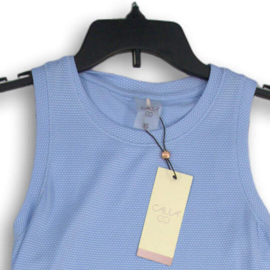 NWT Womens Blue Crew Neck Sleeveless Pullover Tank Top Size XS image number 3