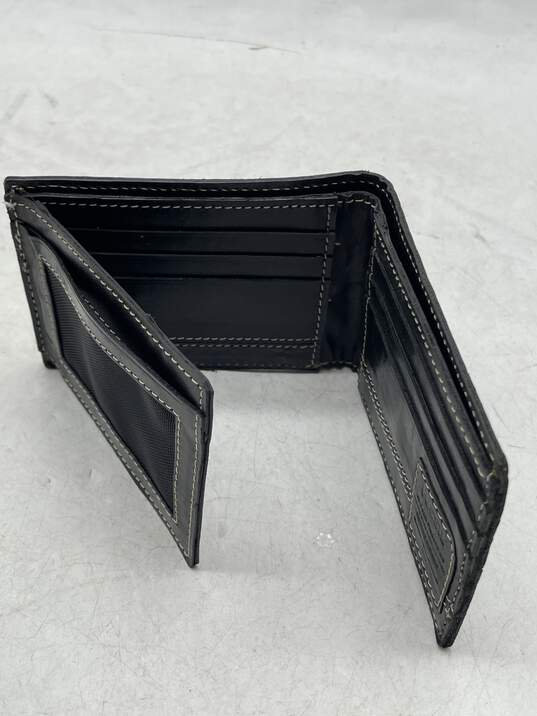 Mens Black Leather Credit Card Inner Pockets Slim Bifold Wallet W-0557507-J image number 4