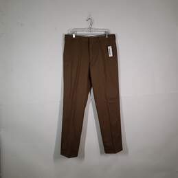 Mens Regular Fit Slash Pocket Straight Leg Flat Front Dress Pants Size 34
