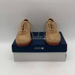 NIB Womens Ashbury Beige Leather Lace-Up Wingtip Oxford Shoes Size 7.5