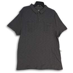 Rock & Republic Mens Gray Short Sleeve Button Front Golf Polo Shirt Size XXL
