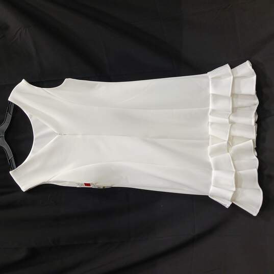 Donna Ricco Women's Ivory Sleeveless Ruffle Dress Size 14 image number 2