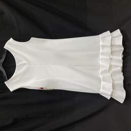 Donna Ricco Women's Ivory Sleeveless Ruffle Dress Size 14 alternative image