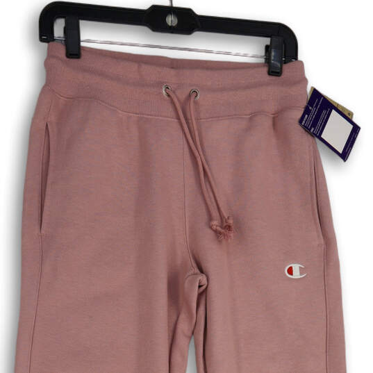 NWT Womens Pink High Waist Pockets Drawstring Jogger Pants Size Small image number 3