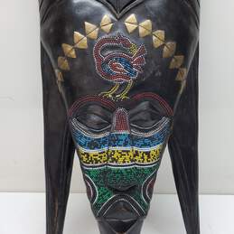 African Wood Beaded Ghana Handmade Mask alternative image