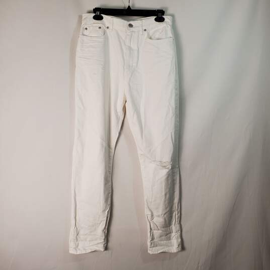 Loft Women White Ripped Jeans Sz 28/6 NWT image number 1