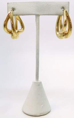 14K Yellow Gold Twisted Hoop Earrings 4.8g