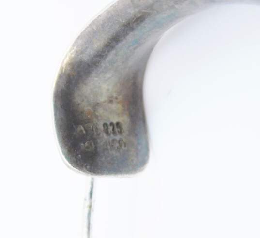 ATI Mexico & Artisan 925 Concave & Hammered Textured Semi Hoop Post & Puffed Tube Hoop Earrings Variety 36g image number 7