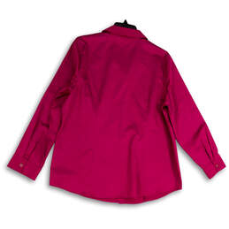 Womens Pink Regular Fit Spread Collar Long Sleeve Button-Up Shirt Size 2 alternative image
