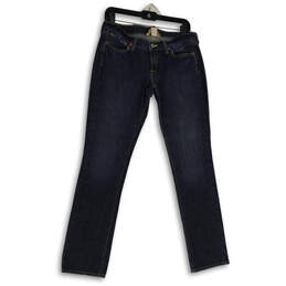 Womens Blue Denim Medium Wash 5-Pocket Design Straight Leg Jeans Size 8/29