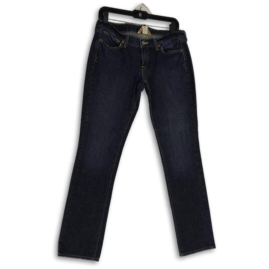 Womens Blue Denim Medium Wash 5-Pocket Design Straight Leg Jeans Size 8/29 image number 1