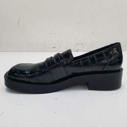 Zara Textured Penny Loafers Leather Black US 8.5 EU 41 alternative image