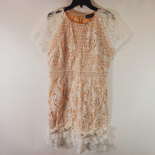 Pretty Little Thing Women White Lace Bodycon Dress 12 NWT image number 1