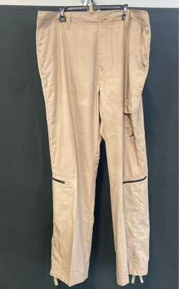 Jordan Mens Beige Button Pockets Flat Front Dri-Fit Stretch Cargo Pants Size 40T