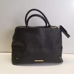 Steve Madden Black Faux Leather Pocket Buckle Large Tote Bag Handbag alternative image