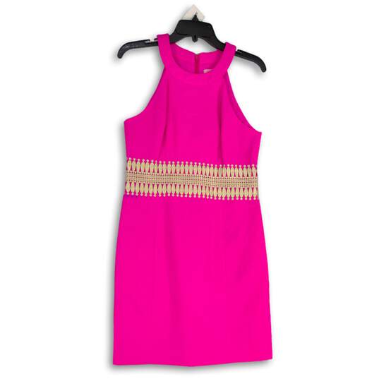 Lilly Pulitzer Womens Ashlyn Hot Pink Sleeveless Back Zip Shift Dress Size 6 image number 1
