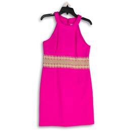 Lilly Pulitzer Womens Ashlyn Hot Pink Sleeveless Back Zip Shift Dress Size 6
